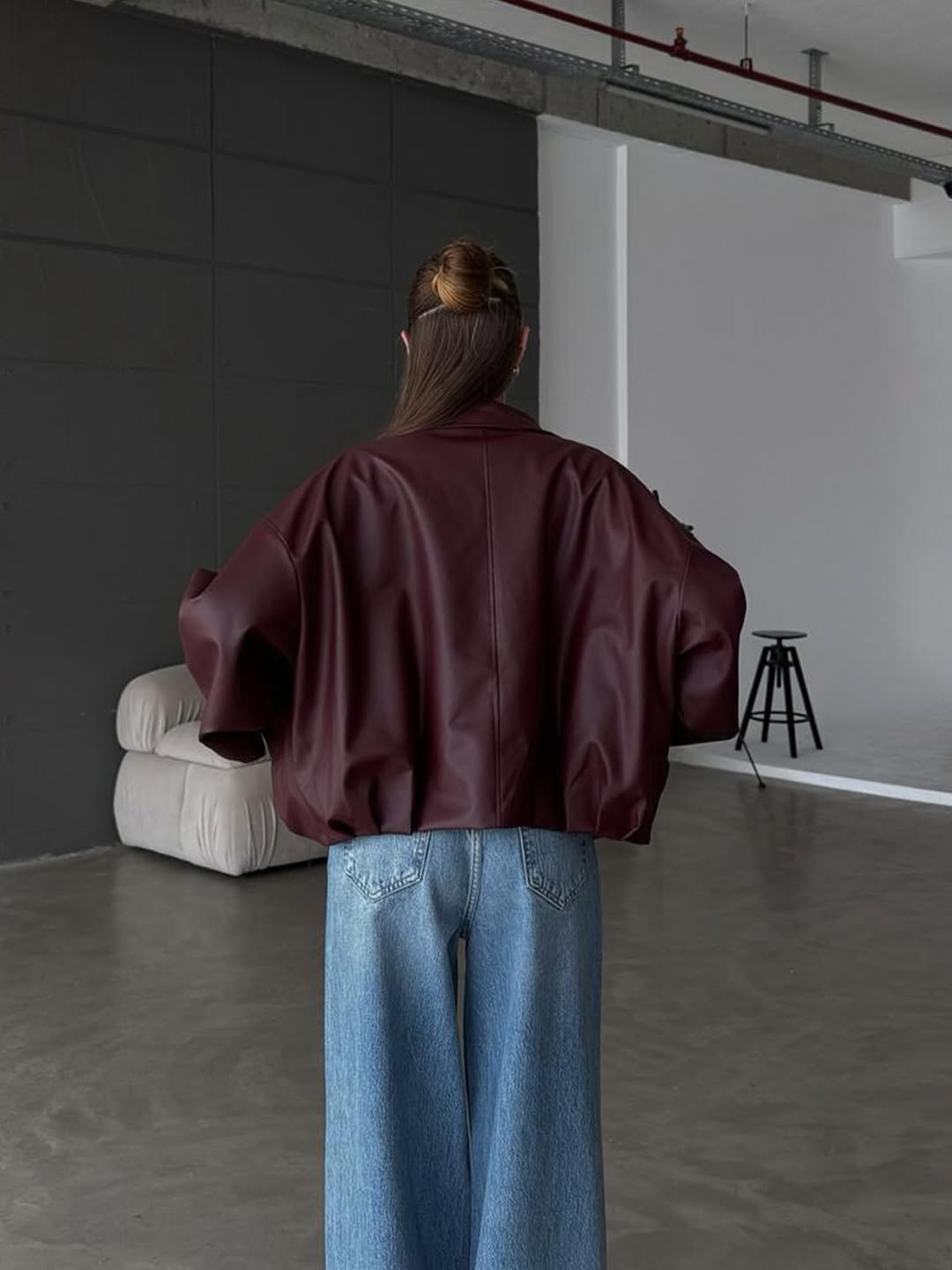 Blouson Aviateur bordeaux — dos