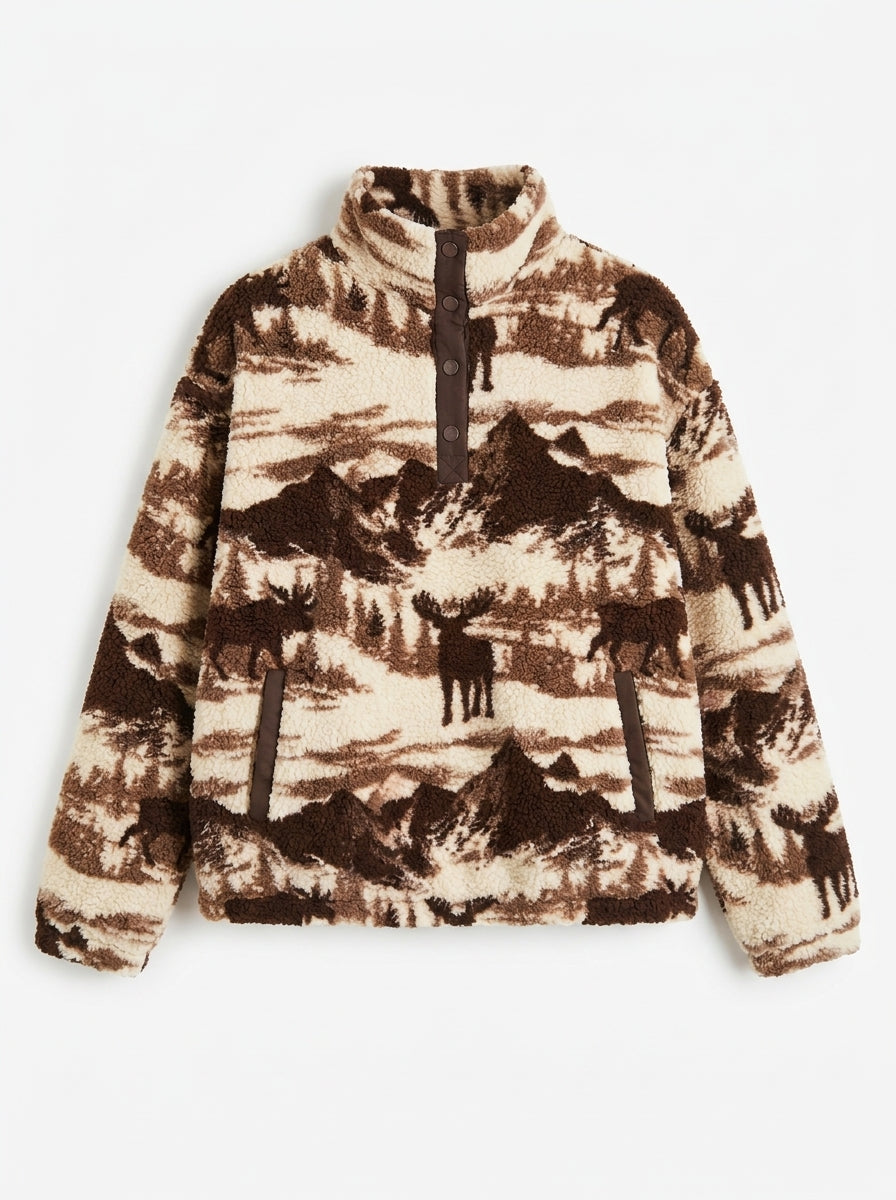 Polaire Sherpa Grand Nord marron à plat