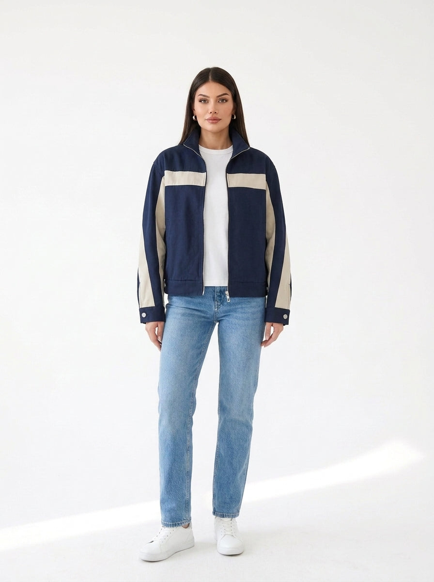 Veste Riviera marine et beige