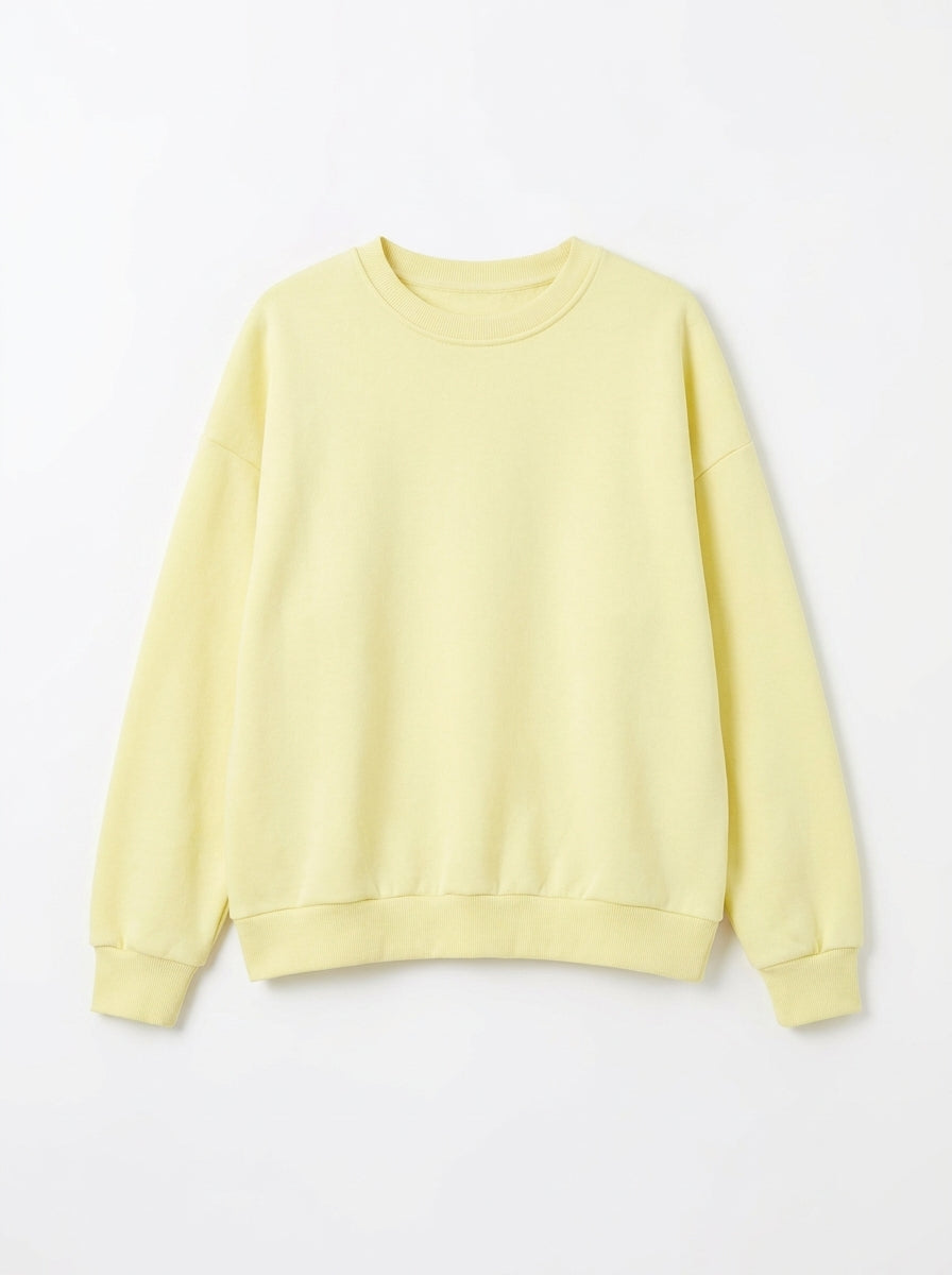 Sweat Cocon jaune à plat