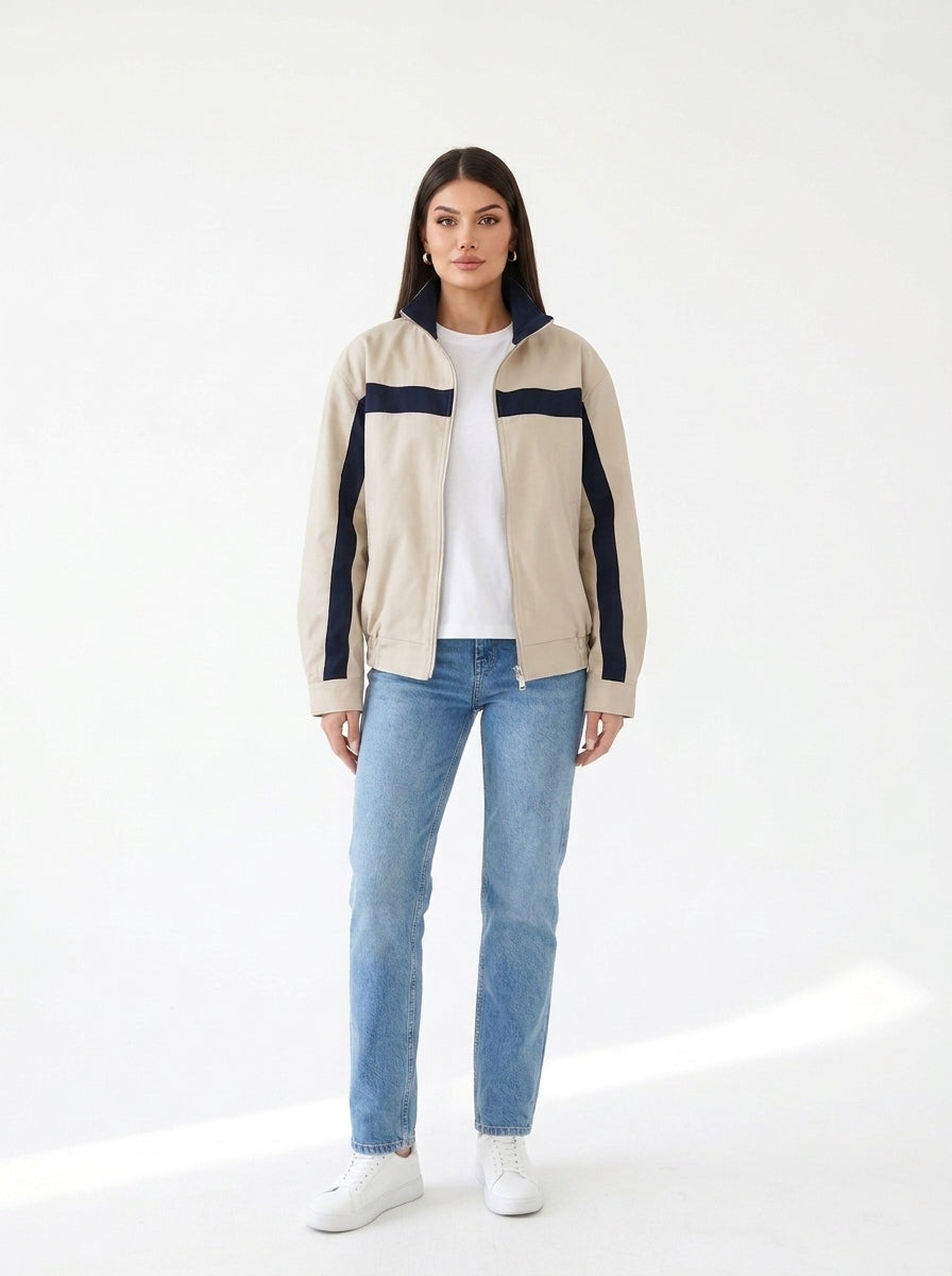 Veste Riviera beige et marine