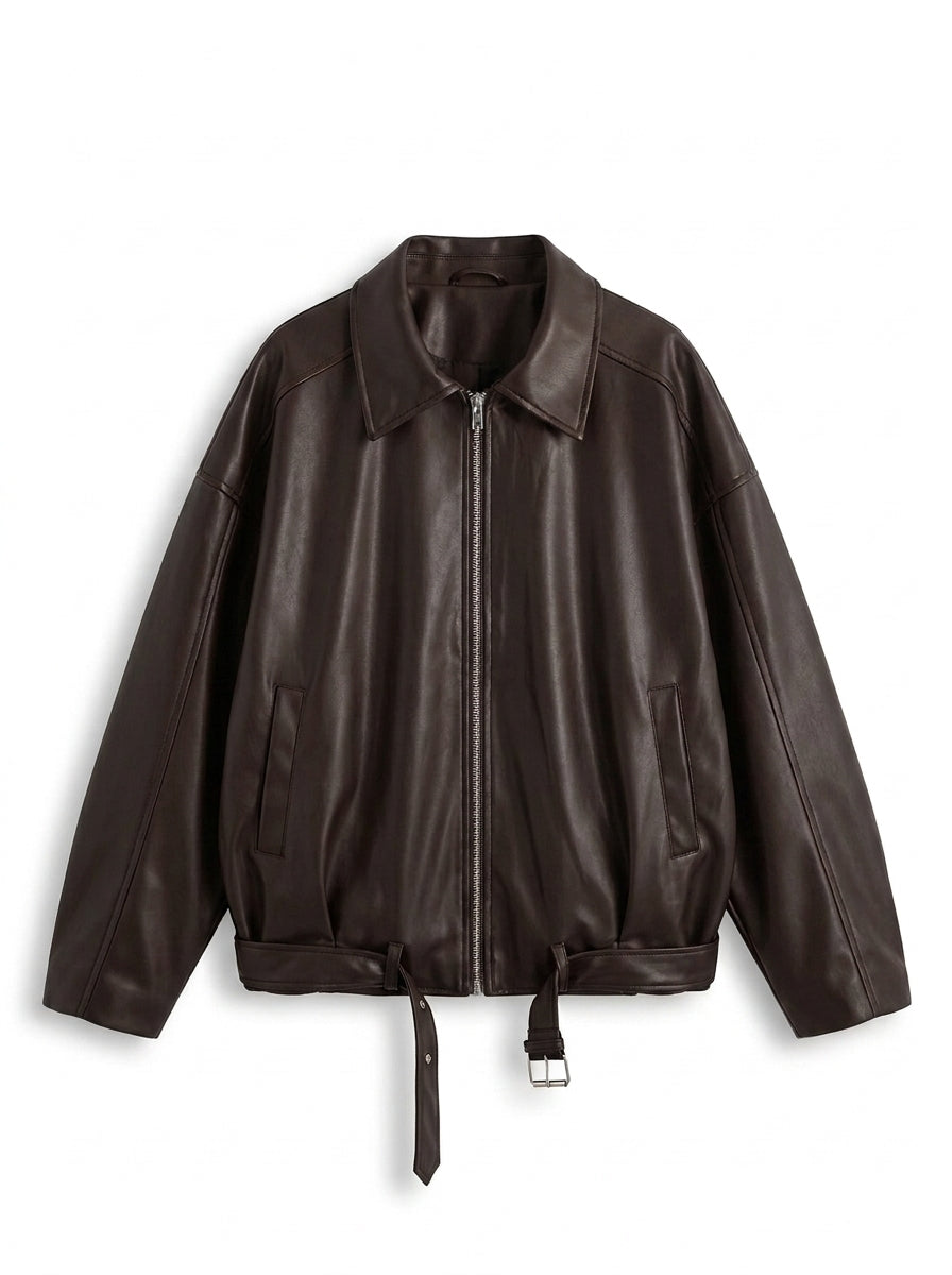 Blouson Aviateur marron à plat