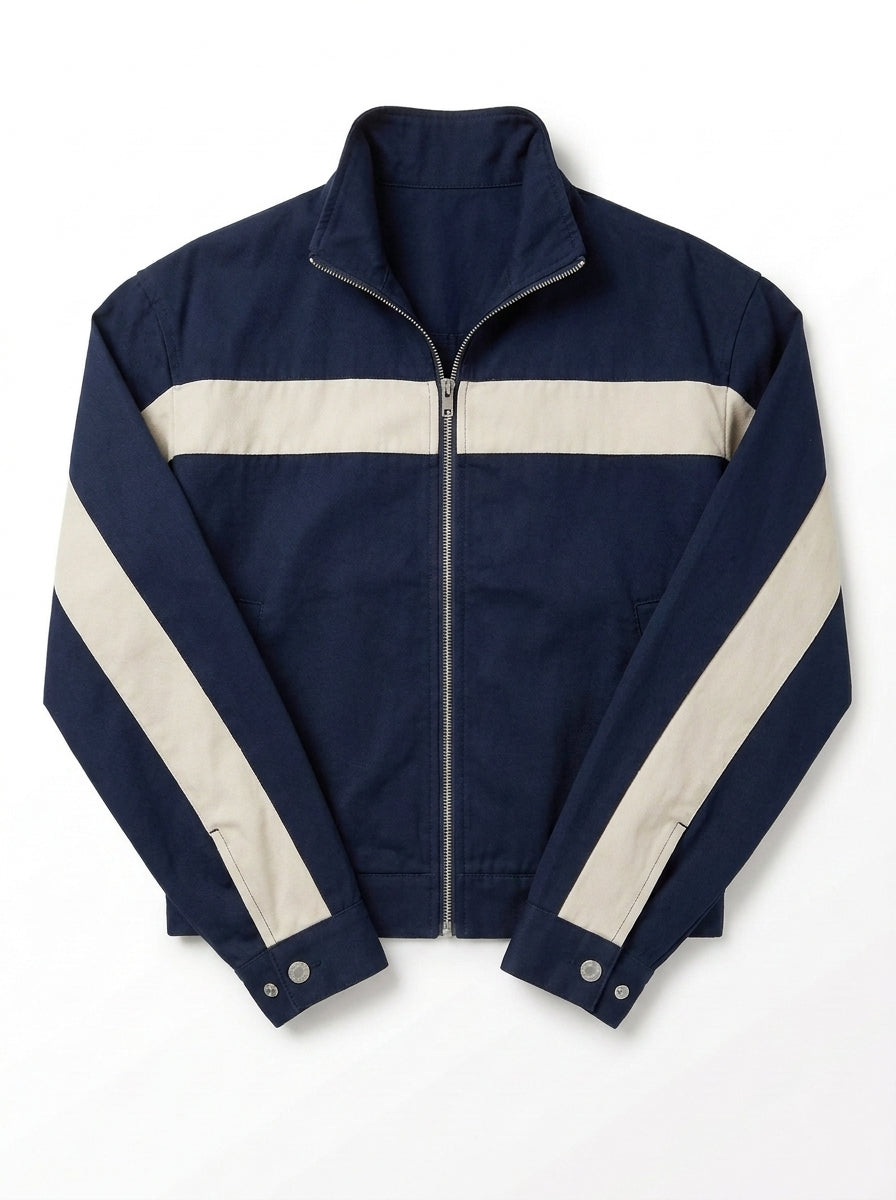 Veste Riviera marine et beige, vue 3D