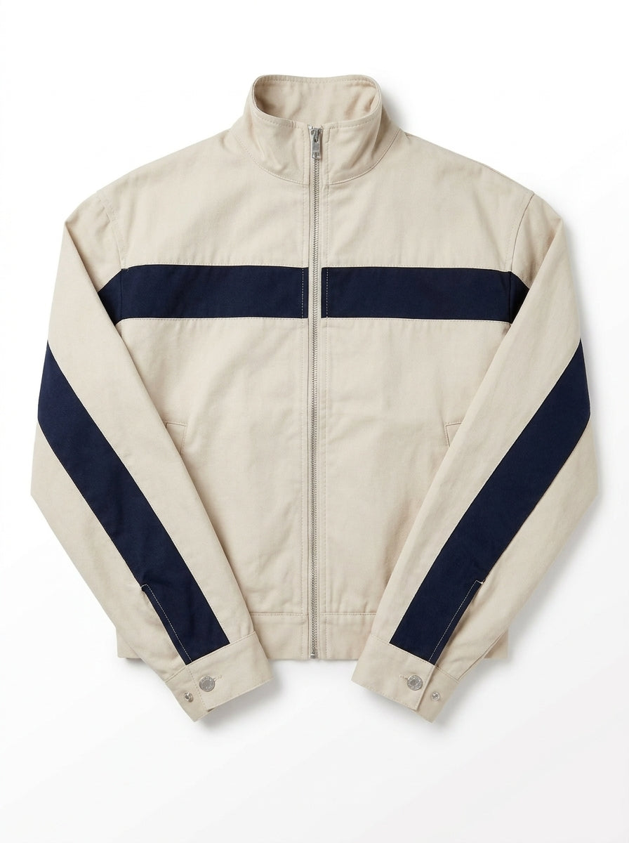 Veste Riviera beige et marine à plat